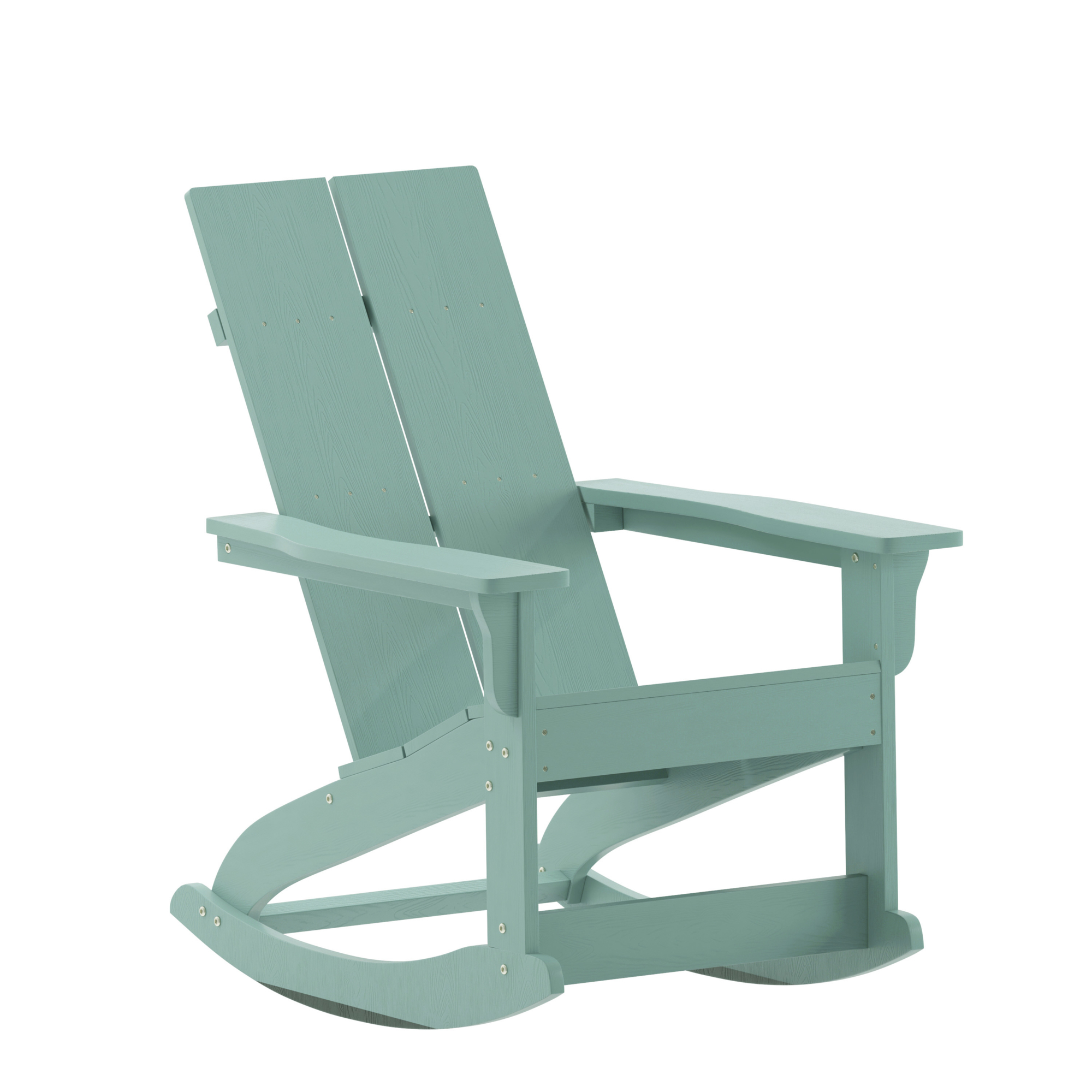 Flash Furniture, Sea Foam Poly Resin Adirondack Rocking Chair, Primary Color Blue, Material Polystyrene, Width 29 in, Model# JJC14709SFM